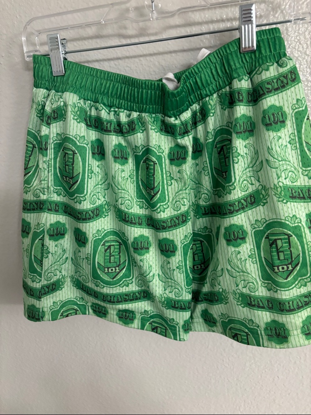 Baseball Ball 101 Boys Club Green Graphic Athletic Lounge Shorts